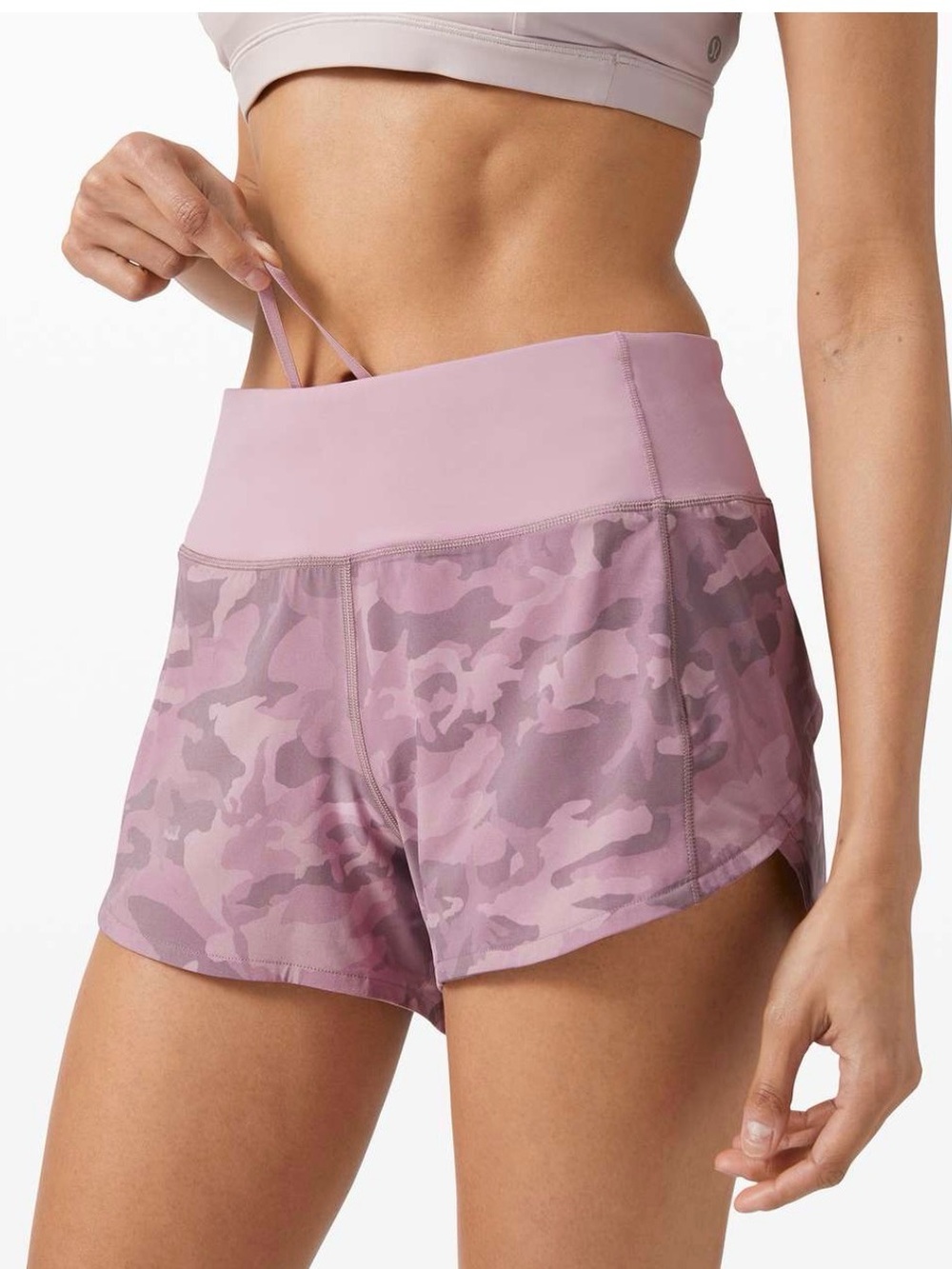 lululemon athletica Pink Camo Athletic Shorts